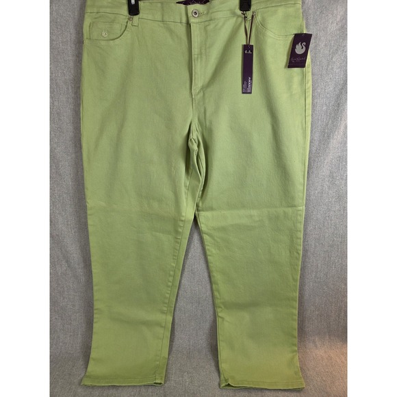 Gloria Vanderbilt Amanda Jeans Womens 20W Pistachio Green Ultra Stretch NEW - Picture 1 of 11